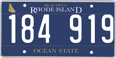 RI license plate 184919