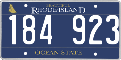 RI license plate 184923