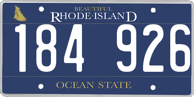 RI license plate 184926