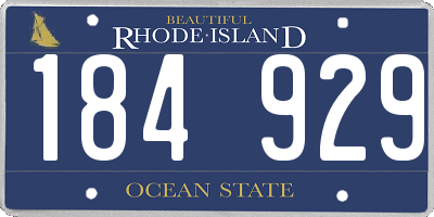 RI license plate 184929