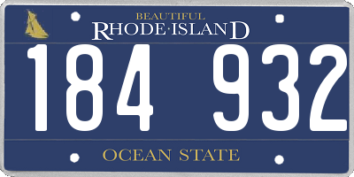 RI license plate 184932