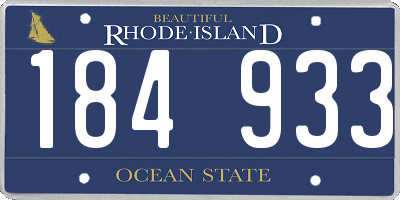 RI license plate 184933