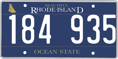RI license plate 184935