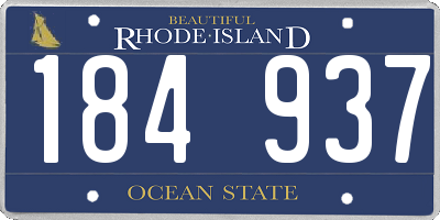 RI license plate 184937