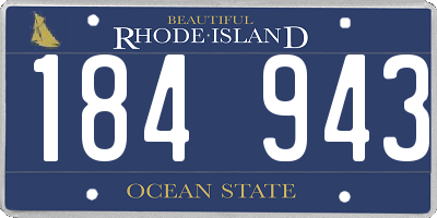 RI license plate 184943