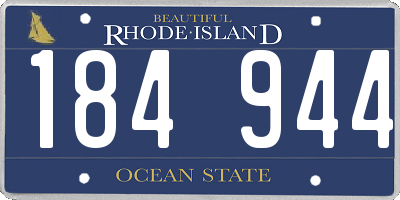RI license plate 184944