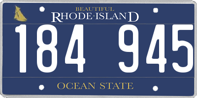 RI license plate 184945