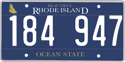 RI license plate 184947