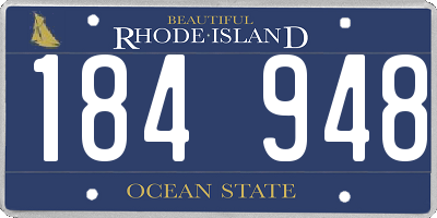 RI license plate 184948