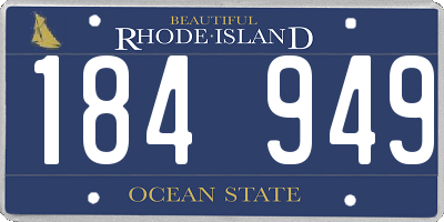 RI license plate 184949