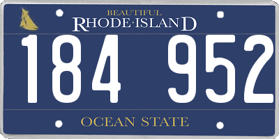RI license plate 184952