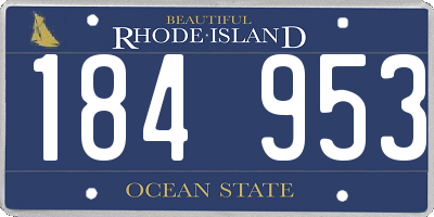 RI license plate 184953