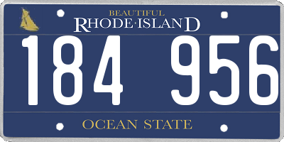 RI license plate 184956