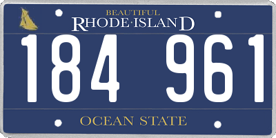 RI license plate 184961