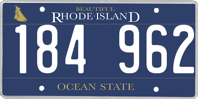 RI license plate 184962