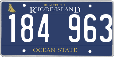 RI license plate 184963
