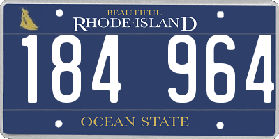 RI license plate 184964