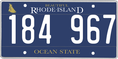 RI license plate 184967