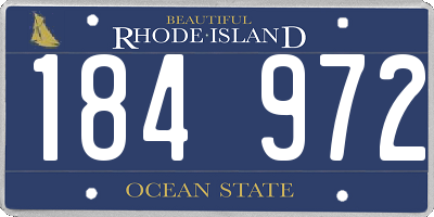 RI license plate 184972