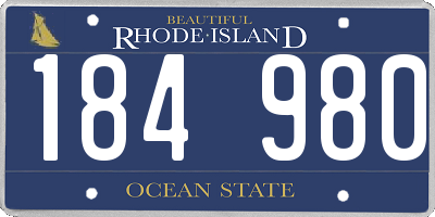 RI license plate 184980