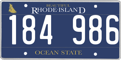 RI license plate 184986