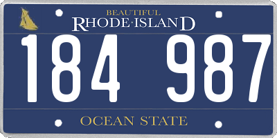RI license plate 184987