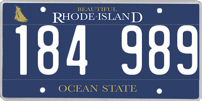 RI license plate 184989