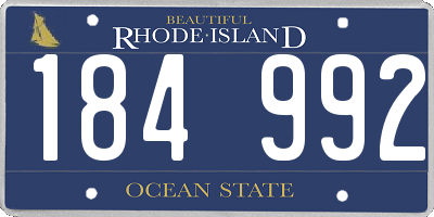 RI license plate 184992