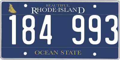RI license plate 184993