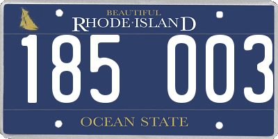 RI license plate 185003
