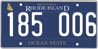 RI license plate 185006