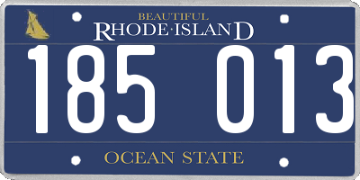 RI license plate 185013