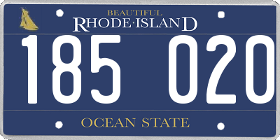 RI license plate 185020