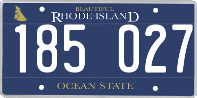 RI license plate 185027