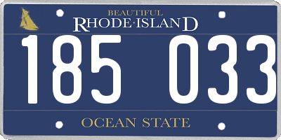 RI license plate 185033