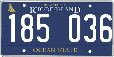 RI license plate 185036