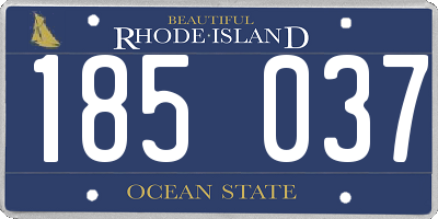 RI license plate 185037