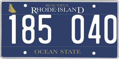 RI license plate 185040