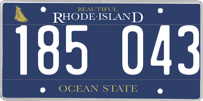 RI license plate 185043