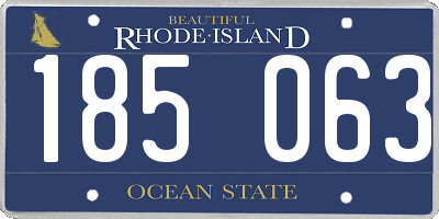 RI license plate 185063