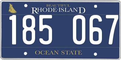 RI license plate 185067