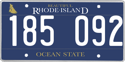 RI license plate 185092