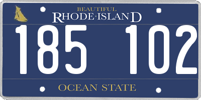 RI license plate 185102
