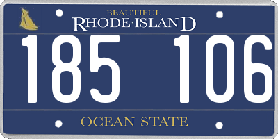 RI license plate 185106