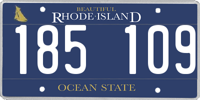 RI license plate 185109