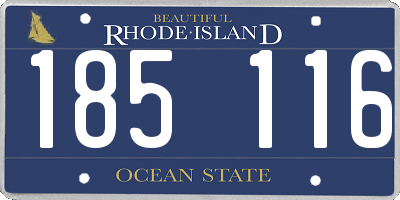 RI license plate 185116