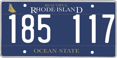 RI license plate 185117
