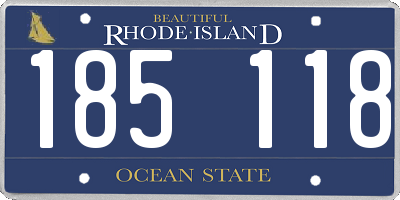 RI license plate 185118