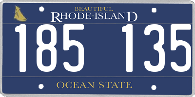 RI license plate 185135
