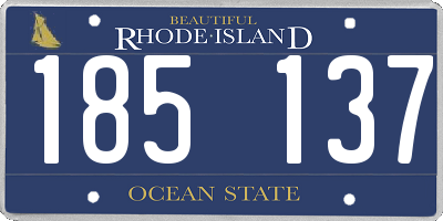 RI license plate 185137